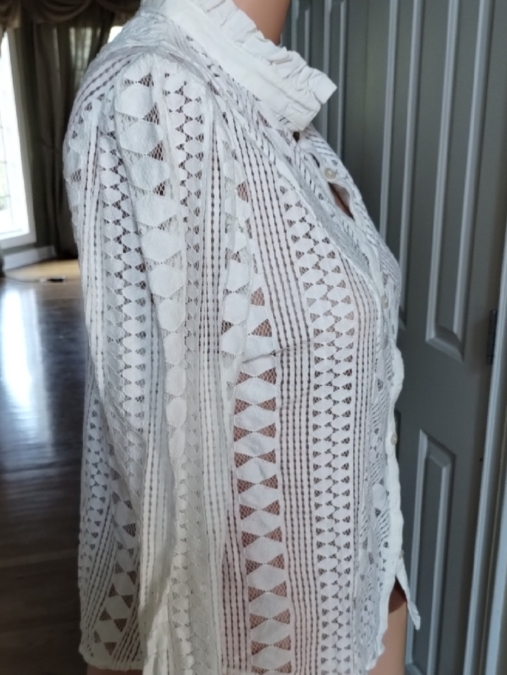 Crochet Button-Front Anthropologie Top - Picture 3 of 15